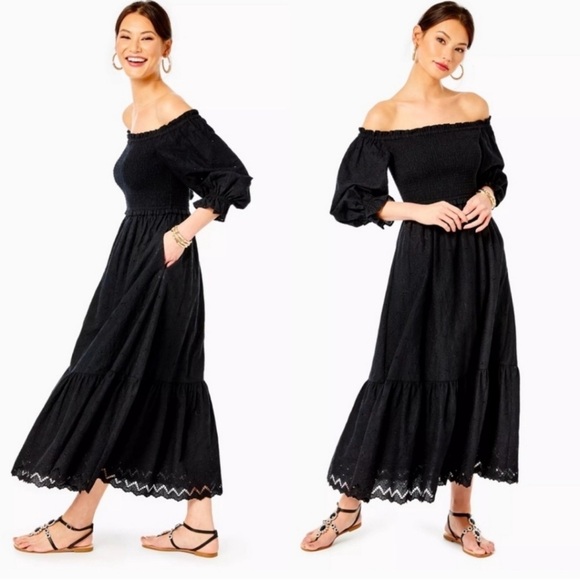 NWOT Lilly Pulitzer Arlynn black eyelet dress Size XL - Picture 3 of 14